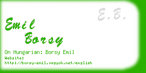 emil borsy business card